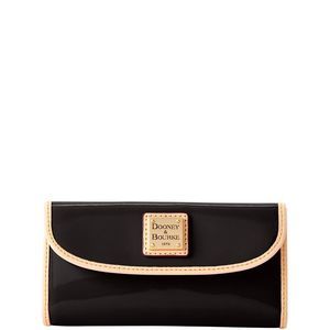 Dooney & Bourke Patent Continental Clutch Wallet - Black   New in box.